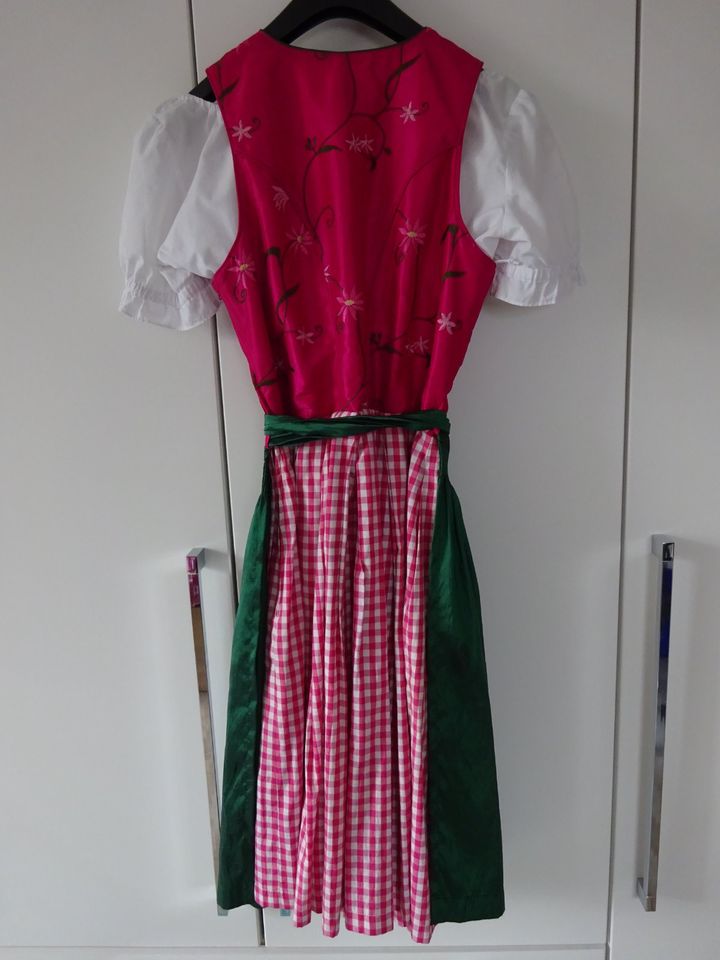 Dirndl Tramontana pink grün 36 S, Bluse Country Line, Miederkette in Kumhausen