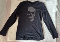 OVS Longsleeve schwarz mit silbernem Totenkopf Bayern - Happurg Vorschau