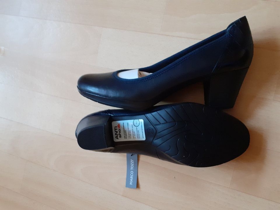 Marco Tozzi❤️Pumps 40 Navy Antic bequem Antishokk Neu m. Karton in Kölleda