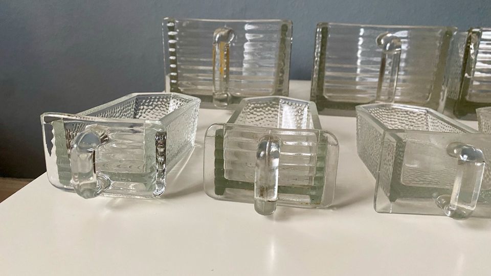 Glass Schütten Vintage 50er Jahre für Küchenschrank Pressglas 8 x in Frankfurt am Main