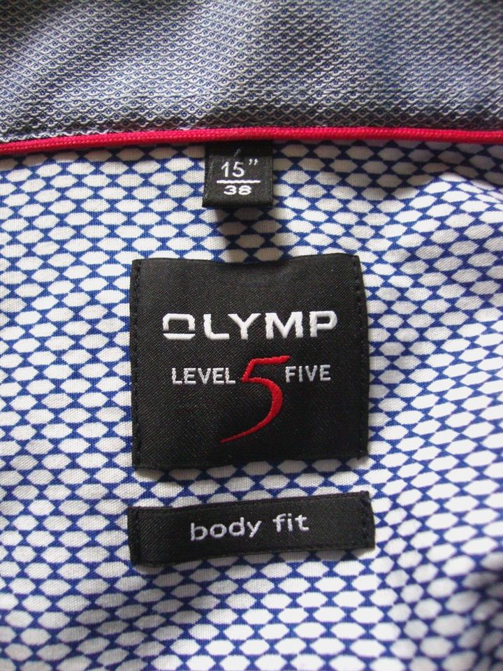 Olymp level 5 Herren Hemd blau weiß Gr. 38 15