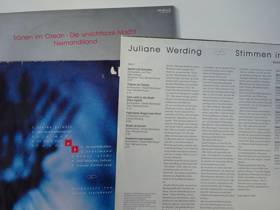 3 Schallplatten: Juliane Werding, auch einzeln in Klötze