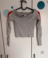 Langarmshirt Gr. S H&M gerippt Croptop bauchfrei grau Pulli Thüringen - Bad Langensalza Vorschau