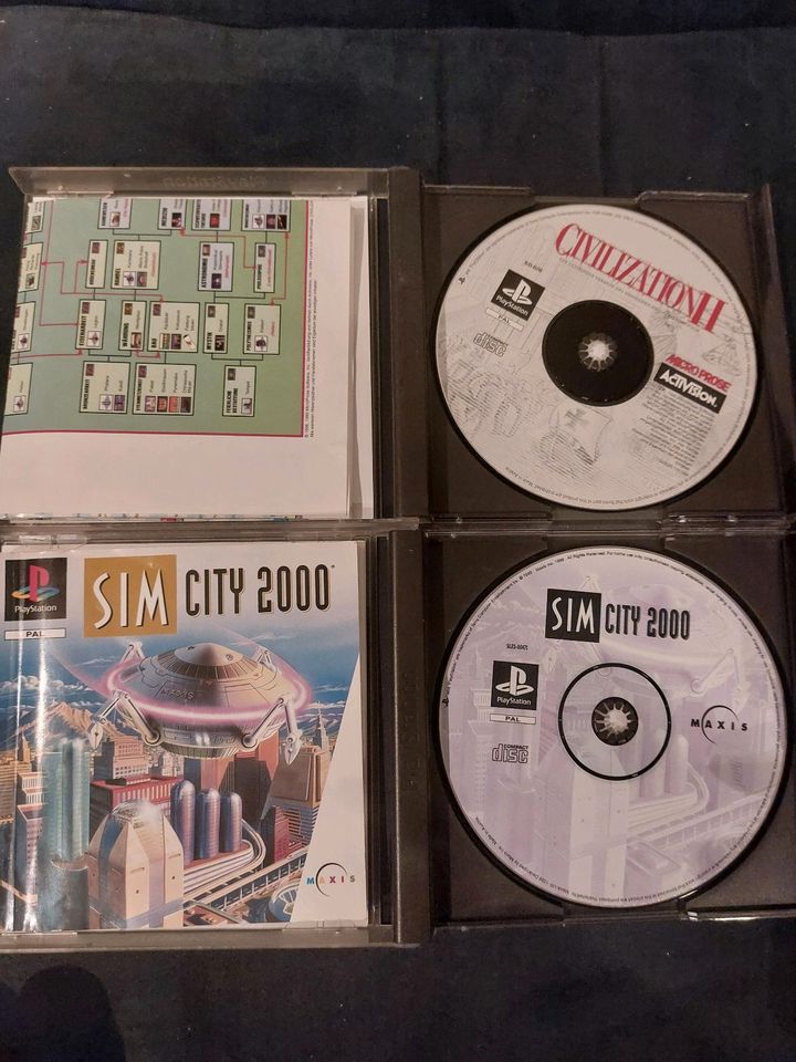 Sim City 2000, Civilization 2 für PS1 PsX PsOne Playstation Spiel in Iphofen