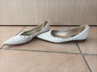 Caiman Leder Ballerina weiß made in Italy Gr. 38 Hessen - Nidderau Vorschau