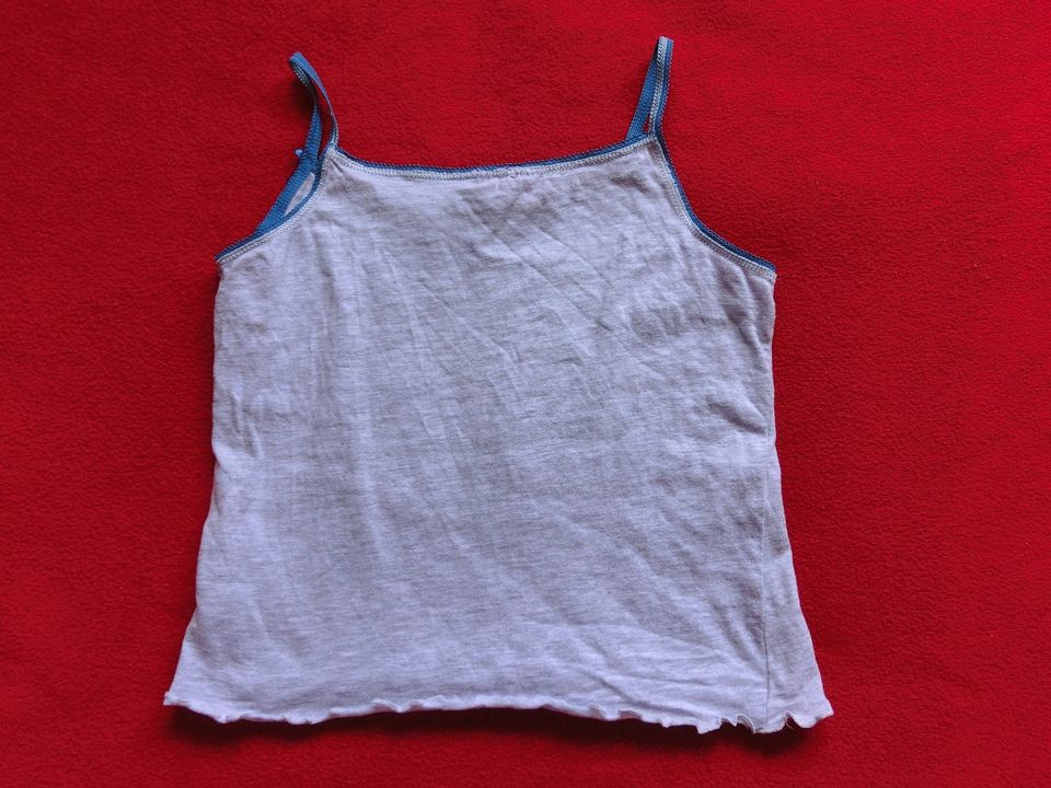 ♥ Gr 122 128 Tanktop grau mit Pferd Top Unterhemd Shirt ♥ in Wangen im Allgäu