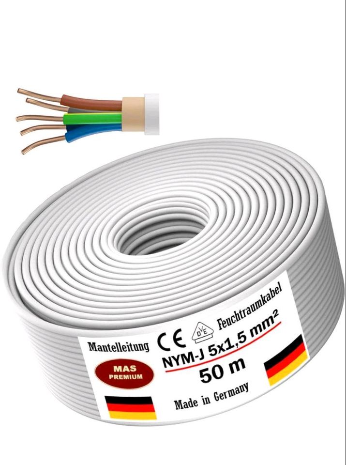 NYM-J 5x1,5mm² Mantelleitung -50Meter Ring NEU ! in Oberhausen