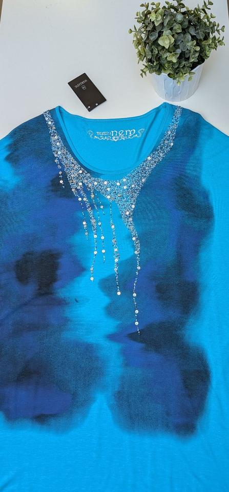 Neu Gr. 42 Tunika T - Shirt Badekleid Tuzzi blau gemustert in Forchheim