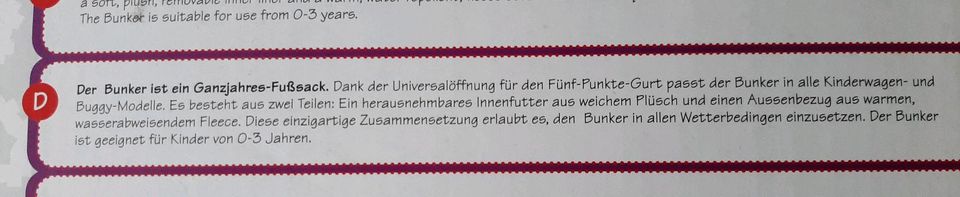 Lodger Bunker Fußsack beige/ grau 4 Jahreszeiten in Lünen