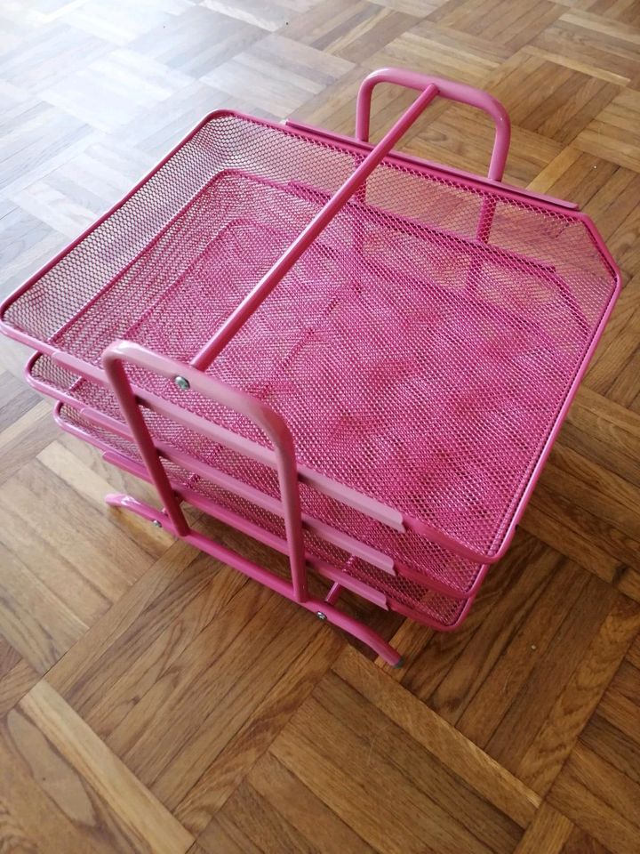 IKEA Dokumentenablagen Metall pink Brieffach Büroorganizer A4 Box in Worms