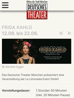 2 Karten für "Frida Kahlo" 15.06.2024 Tanztheater, München Bayern - Moosinning Vorschau