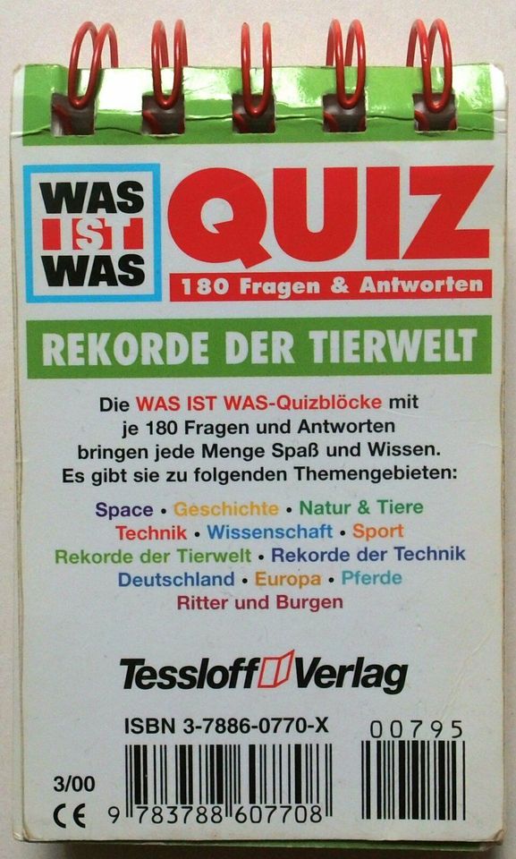 Was-ist-Was Quizblock - Rekorde der Tierwelt 180 Fragen&Antworten in Bremen