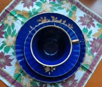 Service Kaffee Tee Tasse Teller Porzellan kobalt blau Rose gold Berlin - Hohenschönhausen Vorschau