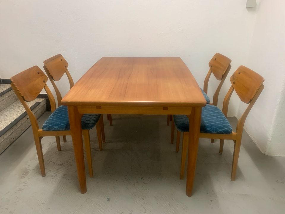 4 Mid Century Teakholz Stühle von Benze, 1960er in Tübingen