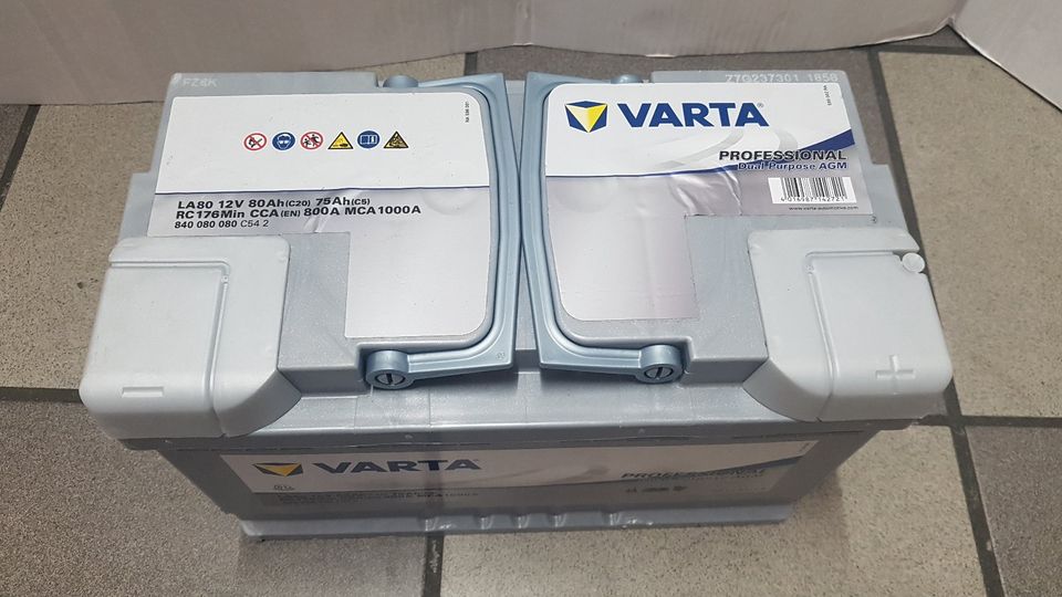 Varta LA80 Professional DP AGM Versorgungsbatterie 12V 80Ah 800A in  Nordrhein-Westfalen - Herten, Ersatz- & Reparaturteile