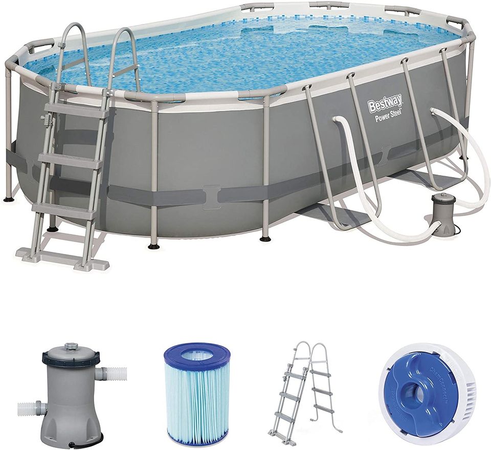 Bestway Stahlrahmenpool- Set Power Steel 427 x 250 x 100 oval in Bietigheim-Bissingen