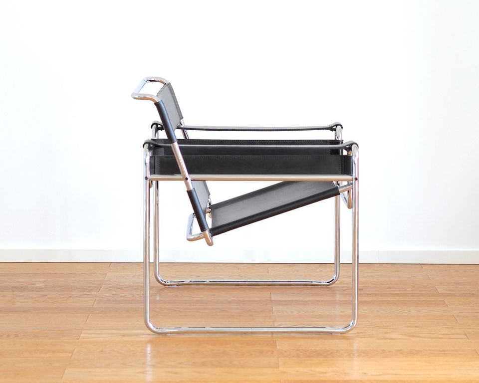 2 x Knoll Int. / Gavina Marcel Breuer Wassily Chair Leder schwarz in Stuttgart