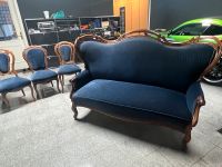 Alte klassisches Sofa Couch mit 3 Stühlen blau mit Holz Nordrhein-Westfalen - Haltern am See Vorschau