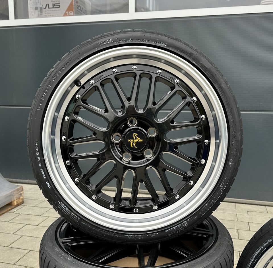 Keskin KT22 19 Zoll Sommerräder für Mercedes A B C CLA CLK SLK SLC Klasse W176 W246 W203 W204 S204 C117 W117 X117 W208 W209 R170 R171 R172 Felgen Reifen Räder schwarz Sommerreifen AMG Kompletträder in Neckarsulm