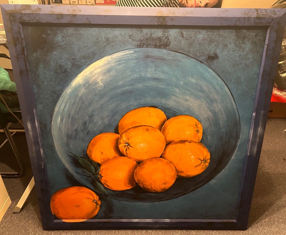 Orangen in Schale, limitiert 110x110 cm Kunstmalerei in Bielefeld