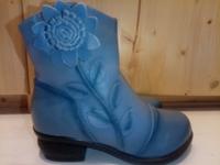 Warm-gefütterte Echt Leder Hippie Stiefeletten, 4cm Absatz, Blume Niedersachsen - Isenbüttel Vorschau