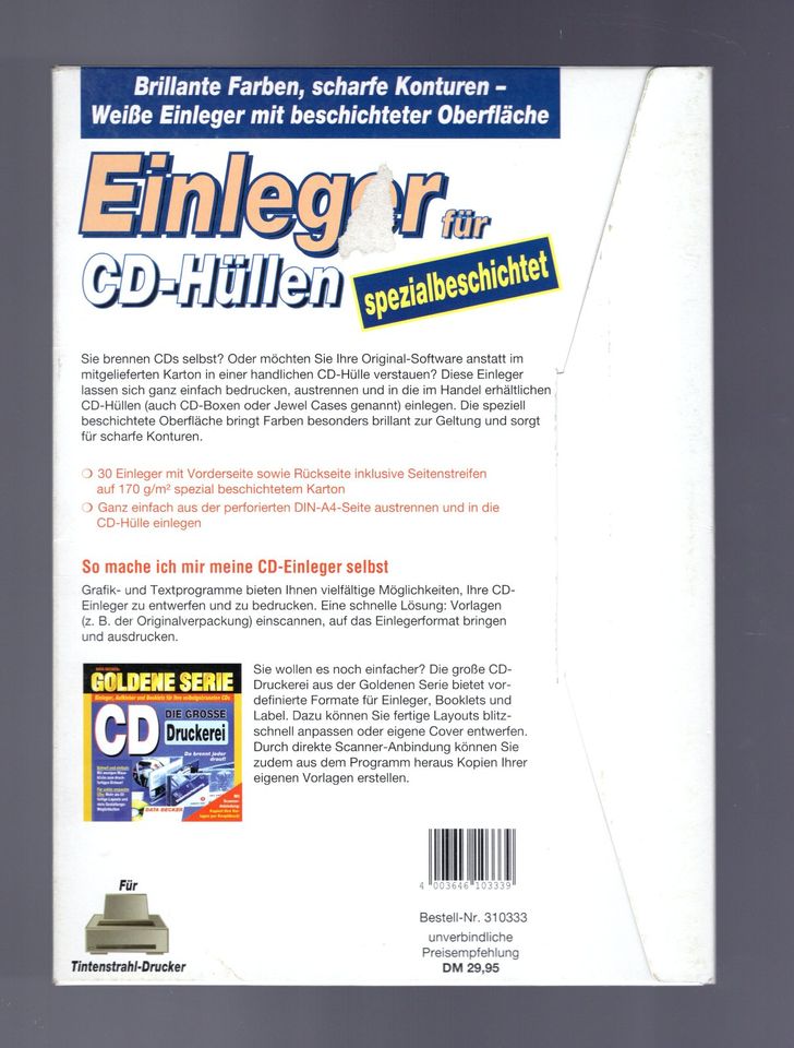25 CD-Etiketten und 20 Einleger zum Selberdrucken in Bad Schmiedeberg