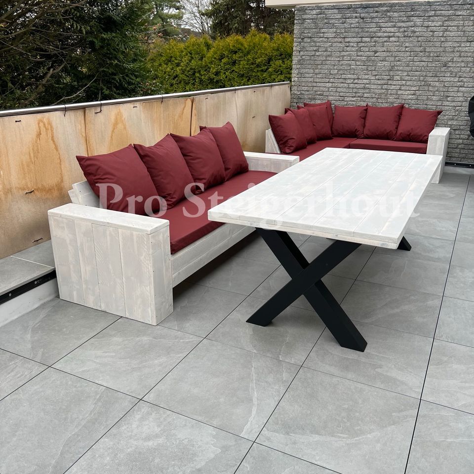 Gartenmöbel auf Bauholz Lounge Sofa loungeset Terrassenmöbel in Düsseldorf