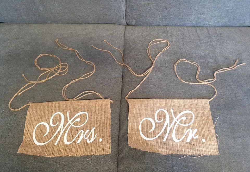 Mr&Mrs Jute, Stuhldeko, Banner, Boho Hochzeit in Kierspe