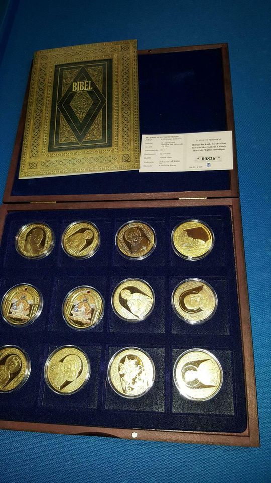 Sammelmünzen Goldmünzen Medaillen vergoldet 12 Stück in Poppenhausen