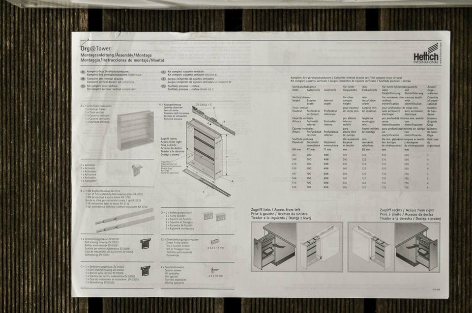 Hettich Set - Vertikalschubladen, Orga Tower131315 in Dinkelscherben