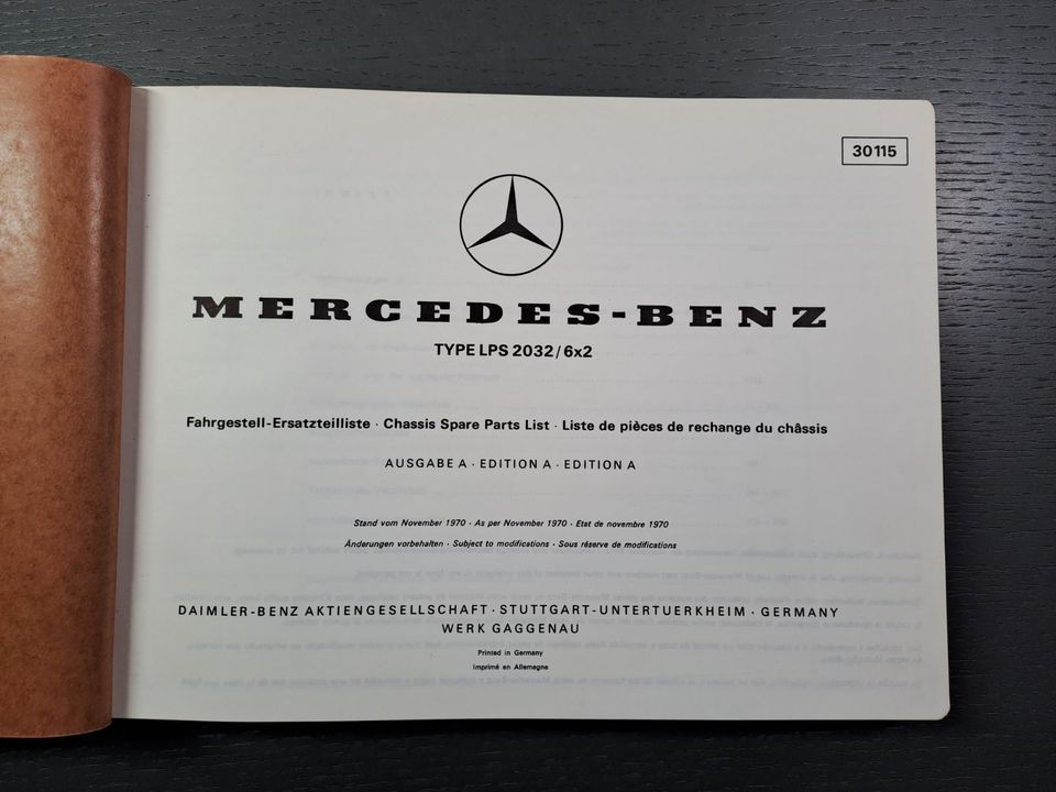 Mercedes-Benz Fahrgestell - Ersatzteilliste Type LPS 2232/6x2 in Alfeld (Leine)