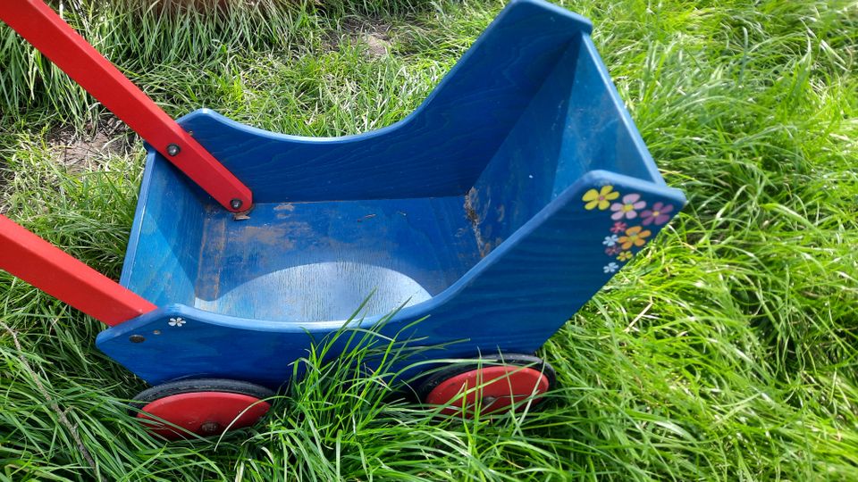 Puppenwagen Holz Holzpuppenwagen mit Blumen Haba in Duisburg