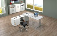 Schreibtisch mit Sideboard, B 180 x T 80 x H 75 cm, Farbe weiß Niedersachsen - Springe Vorschau