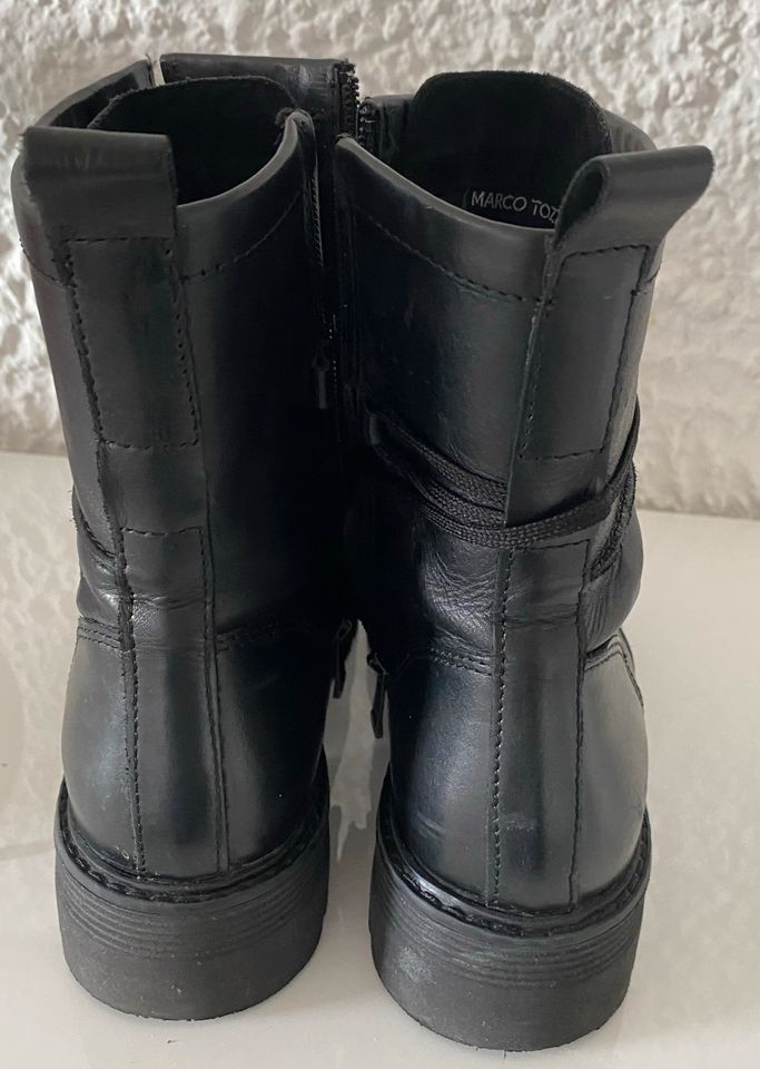 MARCO TOZZI GR 39 Stiefel schnürboots schwarz Leder SCHUHE in Marpingen