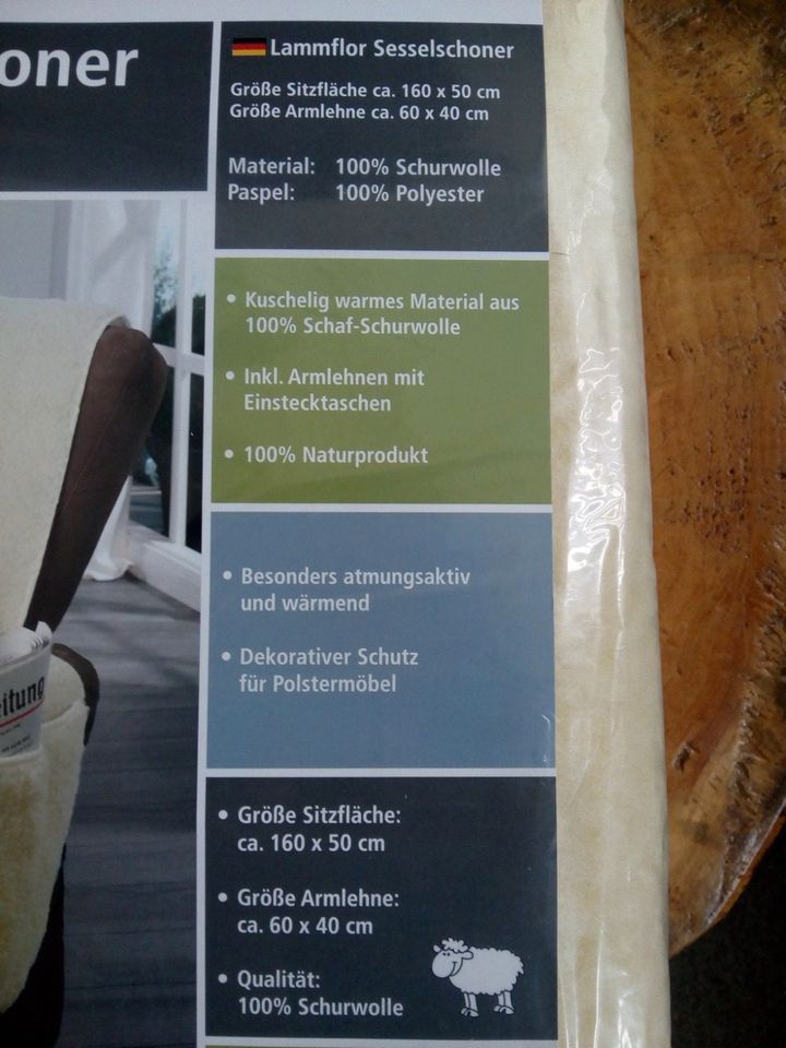 Lammflor Sesselschoner 100% Schaff Schurwolle ! Naturprodukt in Bergkamen