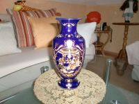 Vase in blau mit goldener Verzierung Thüringen - Mühlhausen Vorschau