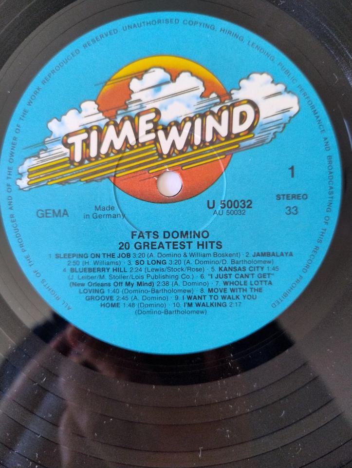 Fats Domino-20 Greatest Hits Vinyl-LP 1983 Time Wind Germany in Nottuln