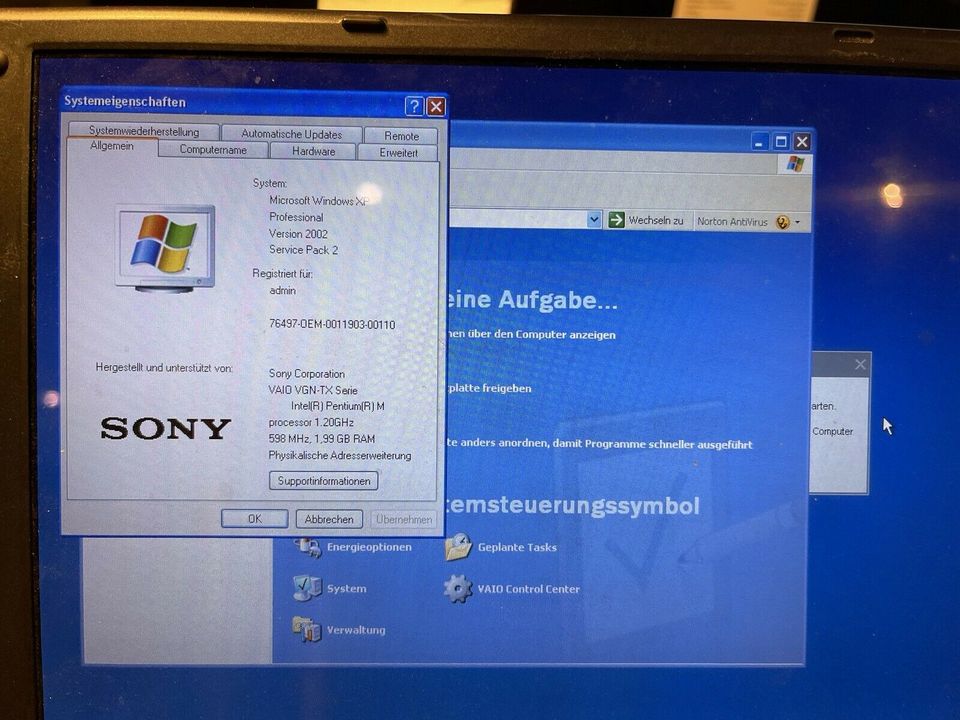 Rarität: Sony Vaio VGN-tx2xp subnotebook mit dock, Windows xp in Fröndenberg (Ruhr)