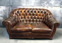 Vintage Chesterfield 2 Sitzer Ledersofa 175cm Düsseldorf - Pempelfort Vorschau