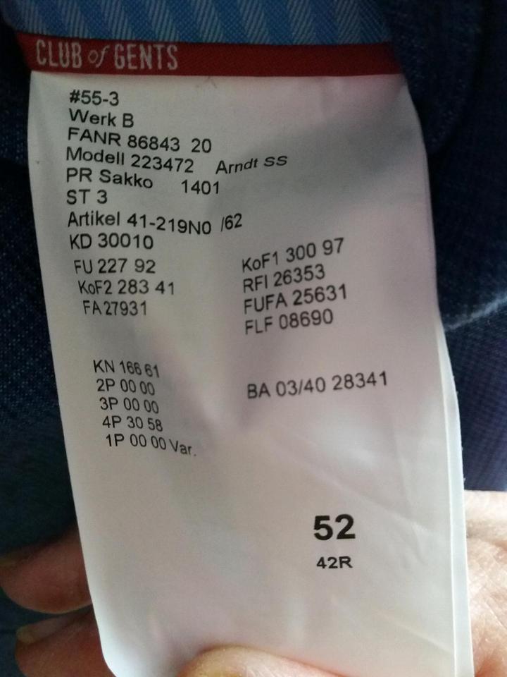 Hochwertiges Herren Sakko NEU Jacke Größe 52 CG in Beltheim