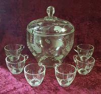 Vintage Bowleschüssel Bowle Schliff Glas 60 er Jahre geschliffen Saarland - St. Wendel Vorschau