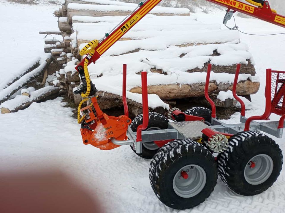 Rückewagen Kranman T1750 Radantrieb Quad 4,40M Kran Eigenantrieb in Brockscheid