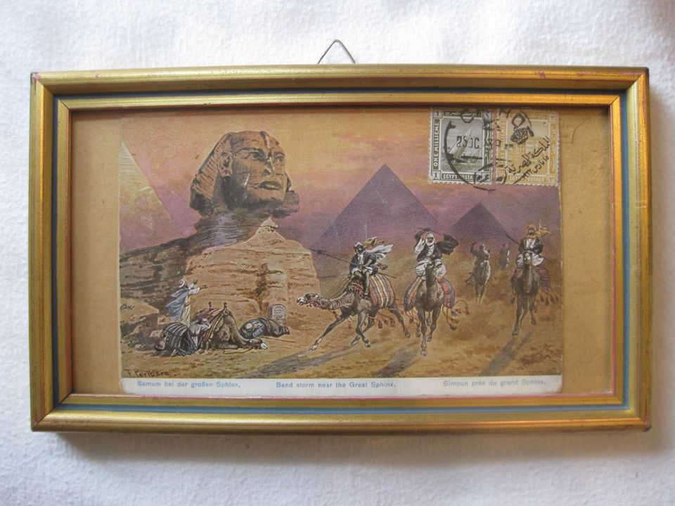 Postkarte AK Briefmarke 1923 Ägypten Kairo Pirna Sphinx Pyramiden in Frankfurt am Main