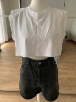Zara Shirt kurz Materialmix Polster weiß Größe M neuwertig Hessen - Weiterstadt Vorschau