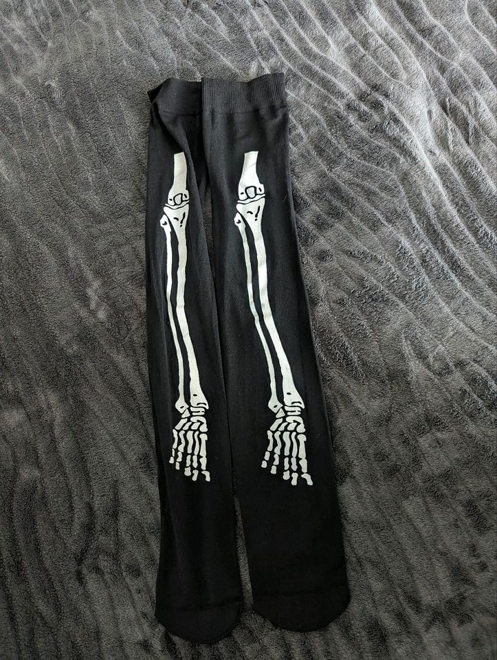 Damen Strümpfe neu Skelett Halloween in Rotthalmünster
