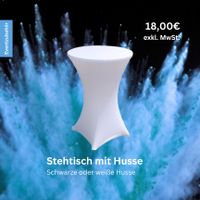 Stehtisch mit Husse s/w für Events mieten Gastrotechnik Niedersachsen - Bersenbrück Vorschau