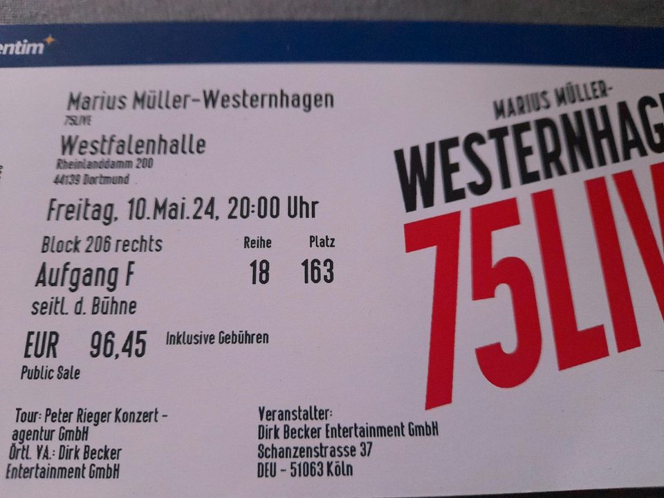 Westernhagen Karten Dortmund in Oerlinghausen