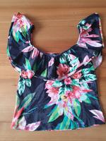 Guess XS Bluse crop top tshirt Blumen bunt Blogger fashion zara s Bayern - Amberg Vorschau