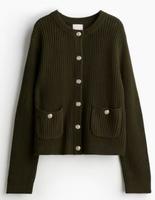 H&M Cardigan Jacke  goldene Knöpfe dunkelgrün Gr. L neuwertig Hessen - Elz Vorschau