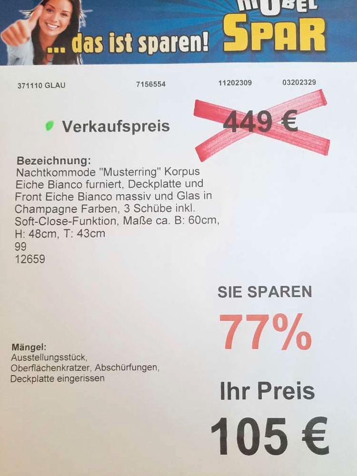 Nachtkommode "Musterring" statt 449 € in Glauchau